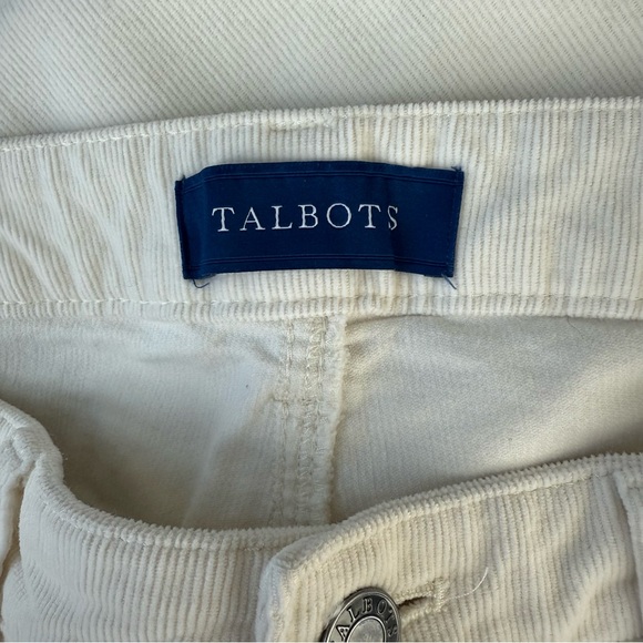 Talbots Women’s Cream Corduroy High-Waist Straight-Leg Jeans Pants Size 6P - Picture 8 of 10